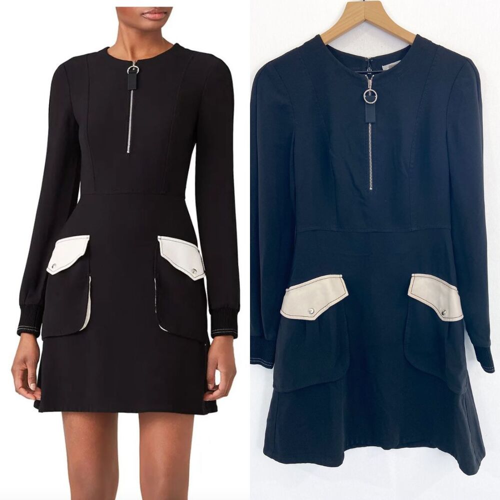 Jason Wu Grey Black Cream Fit Flare Dress 2 Modern Contemporary Minimalist Sleek - Picture 2 of 10